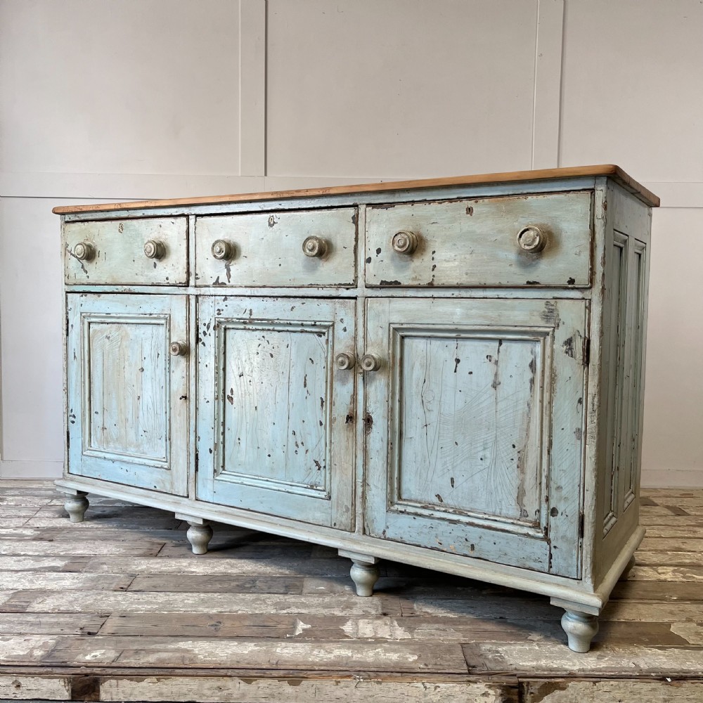 19th C. Painted Pine Kitchen Base