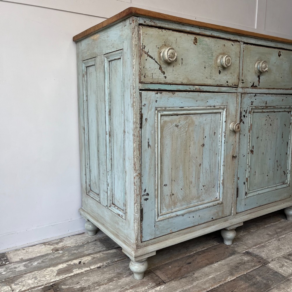 19th C. Painted Pine Kitchen Base View V