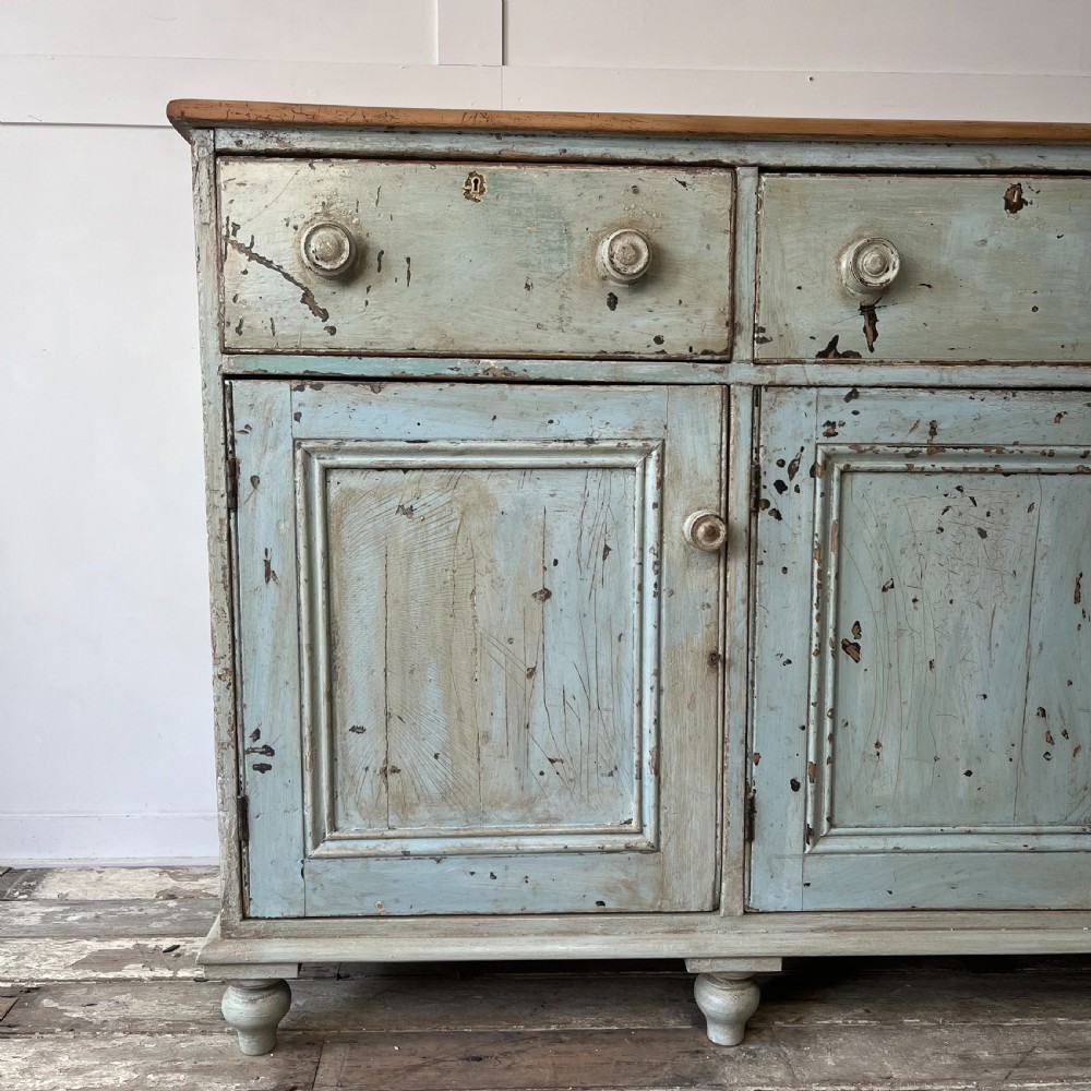 19th C. Painted Pine Kitchen Base View VI