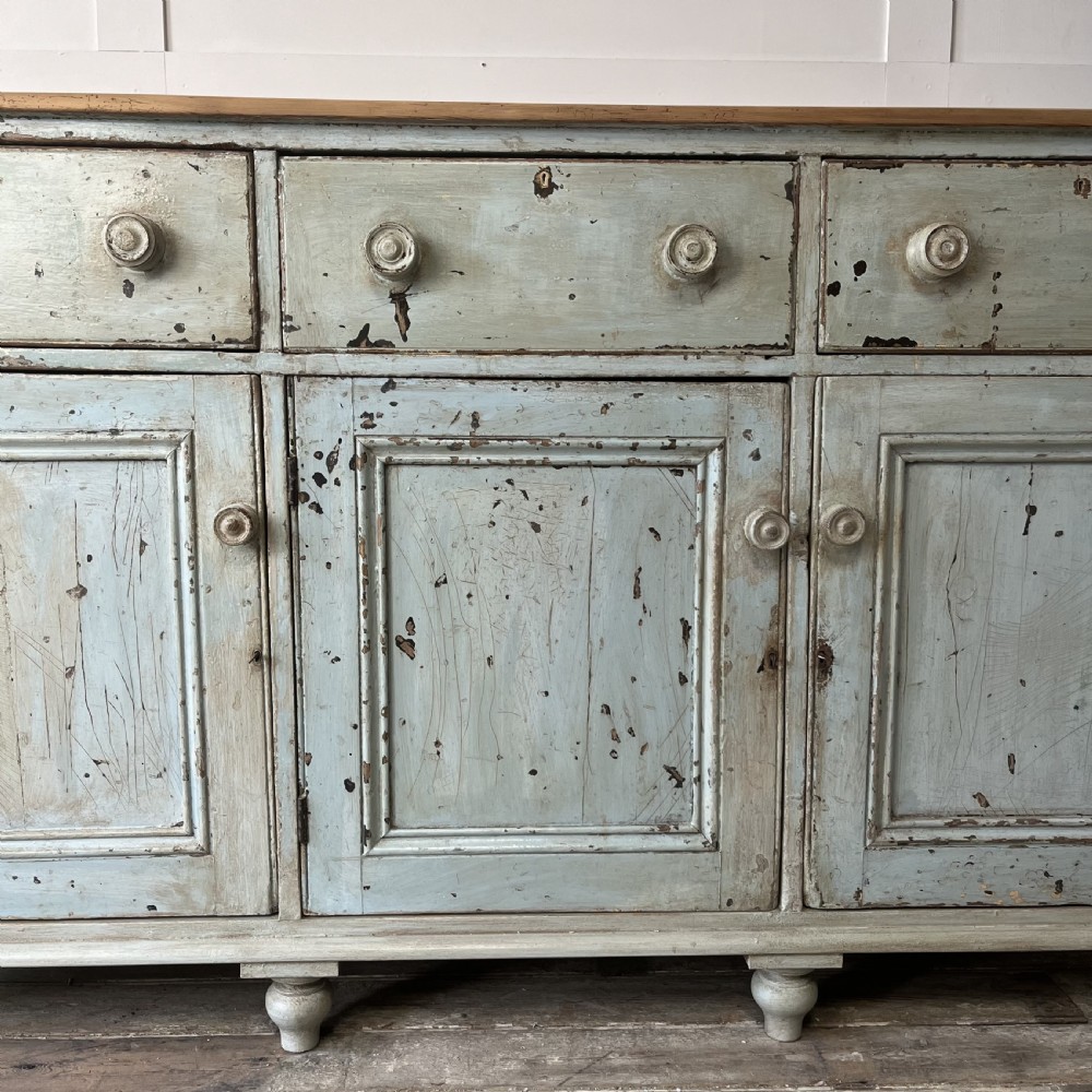 19th C. Painted Pine Kitchen Base View VII