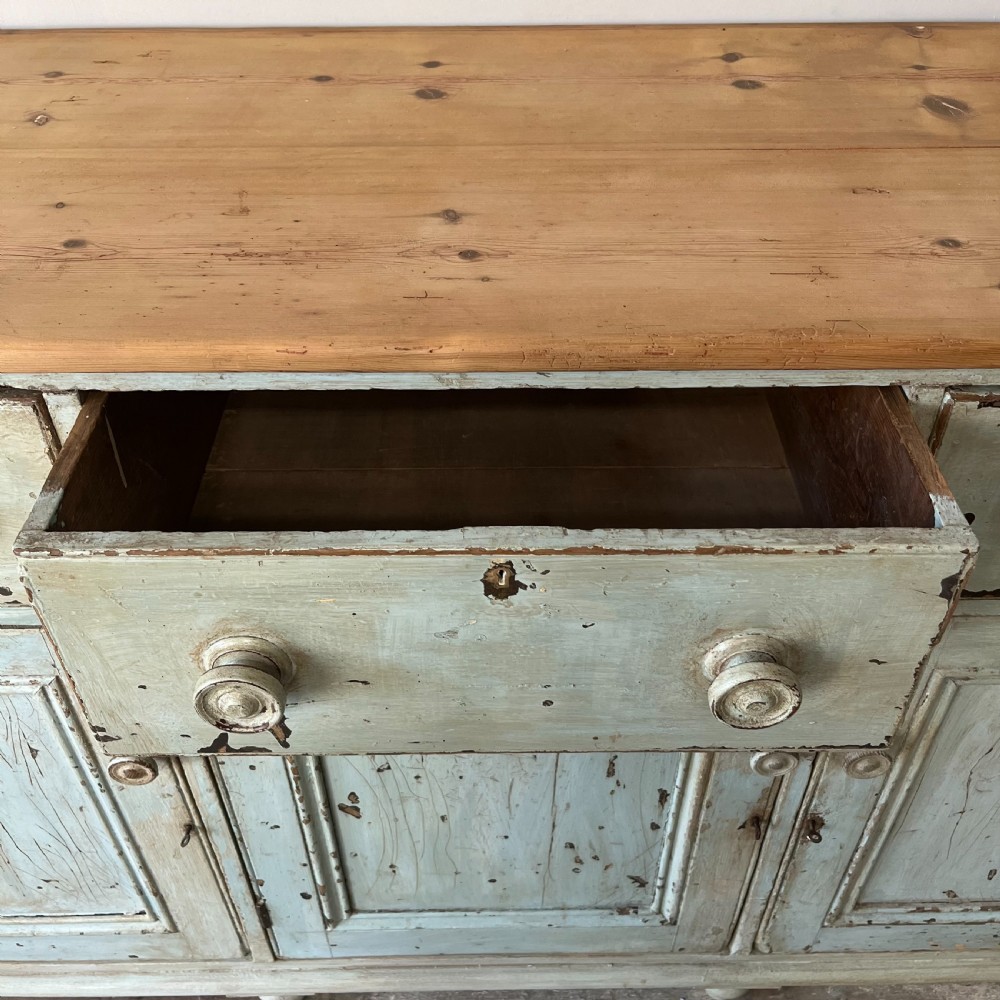 19th C. Painted Pine Kitchen Base View IX