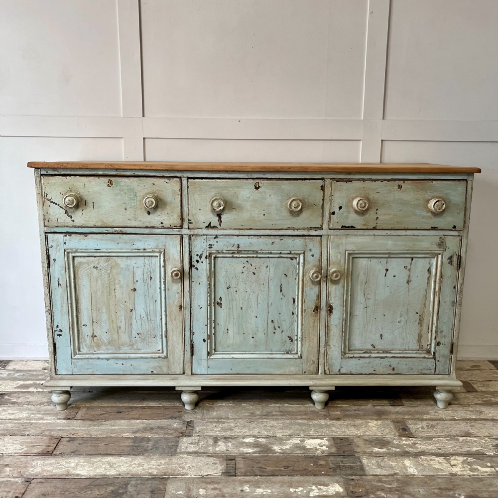 19th C. Painted Pine Kitchen Base View XI