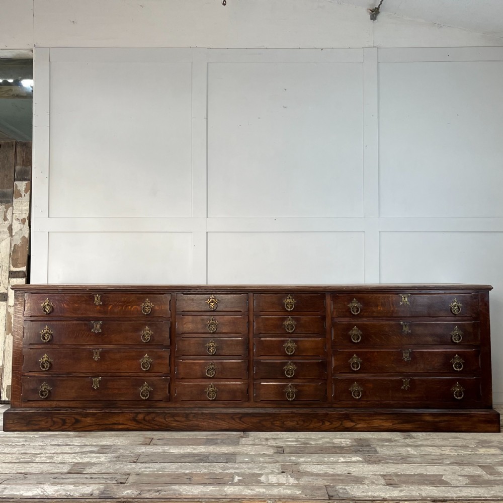 Large SOlid Oak Bank of Drawers