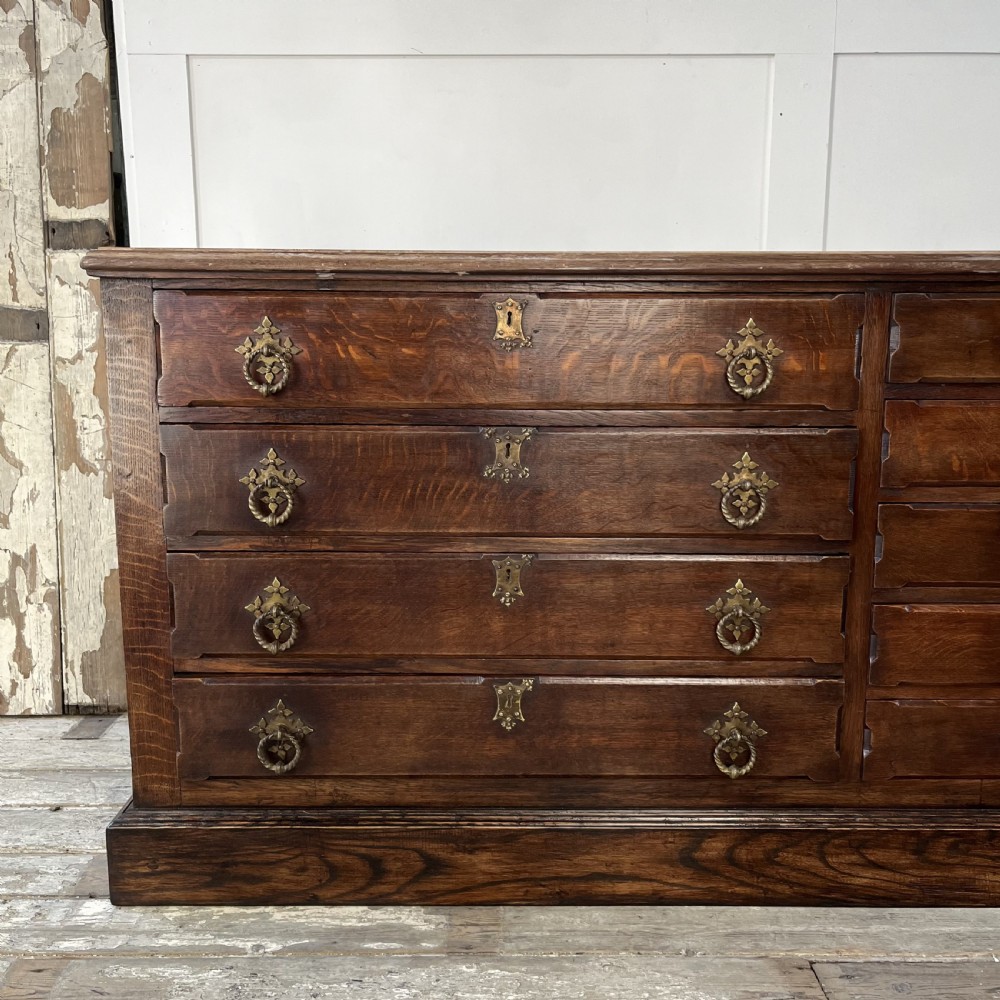 Large SOlid Oak Bank of Drawers View II
