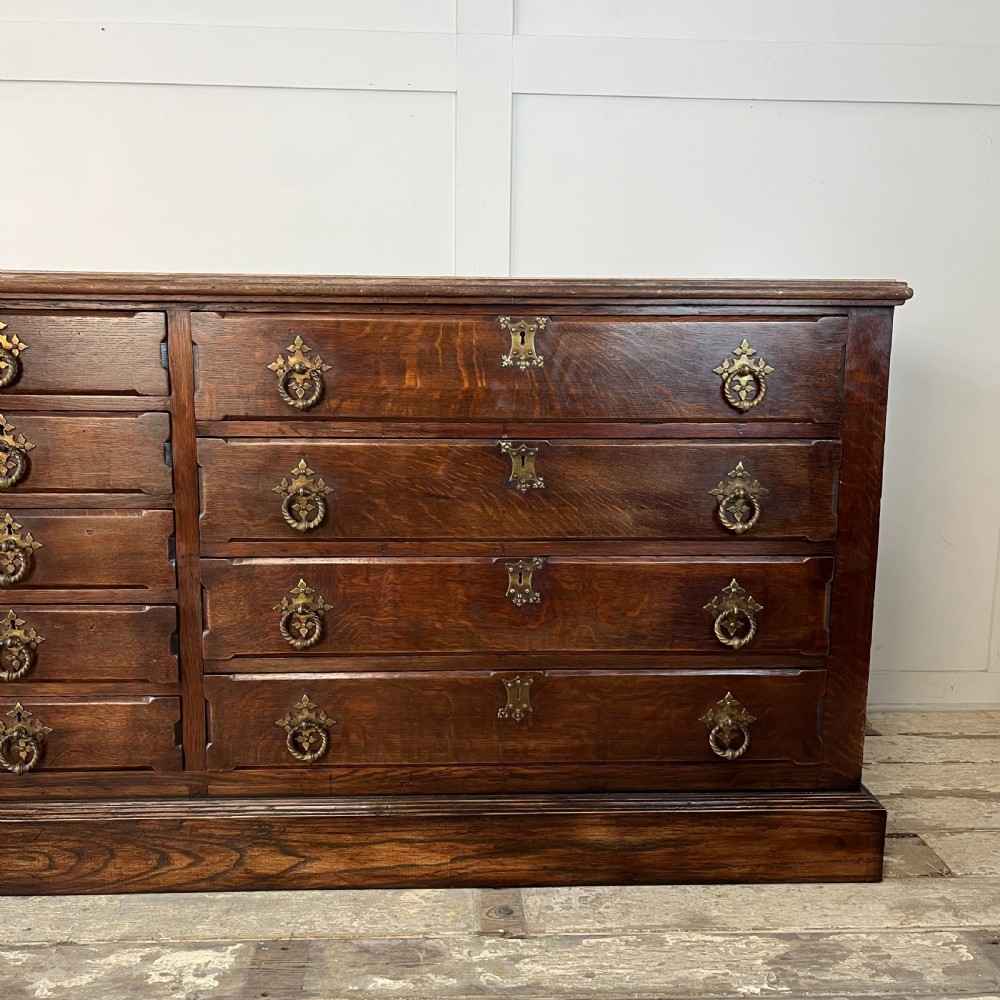 Large SOlid Oak Bank of Drawers View IV