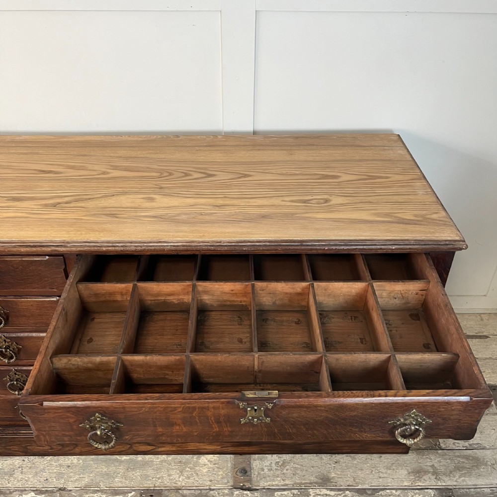 Large SOlid Oak Bank of Drawers View VIII