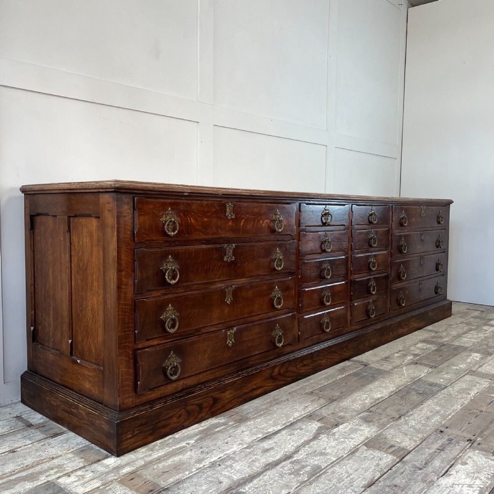 Large SOlid Oak Bank of Drawers View IX