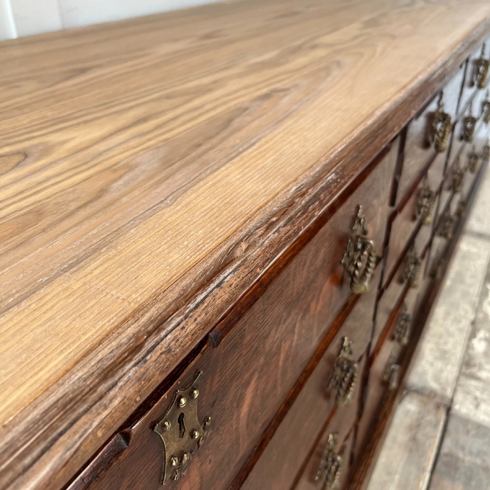 Large SOlid Oak Bank of Drawers View XIII