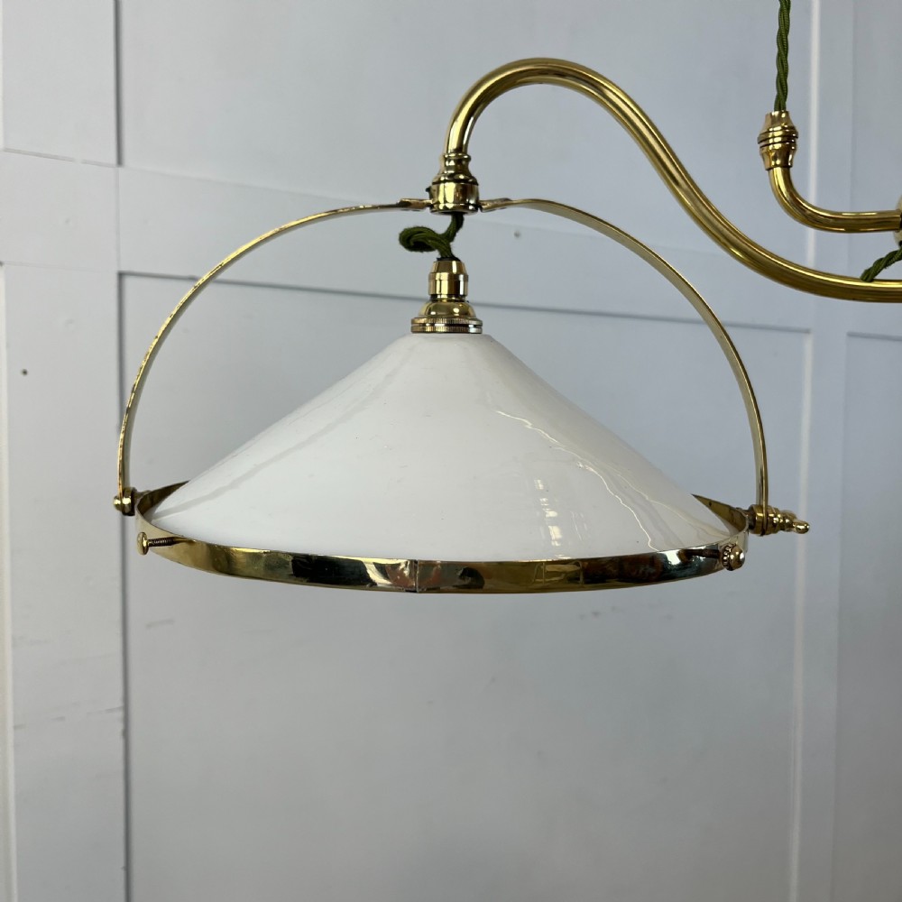 Edwardian Brass Rise and Fall Ceiling Light View II