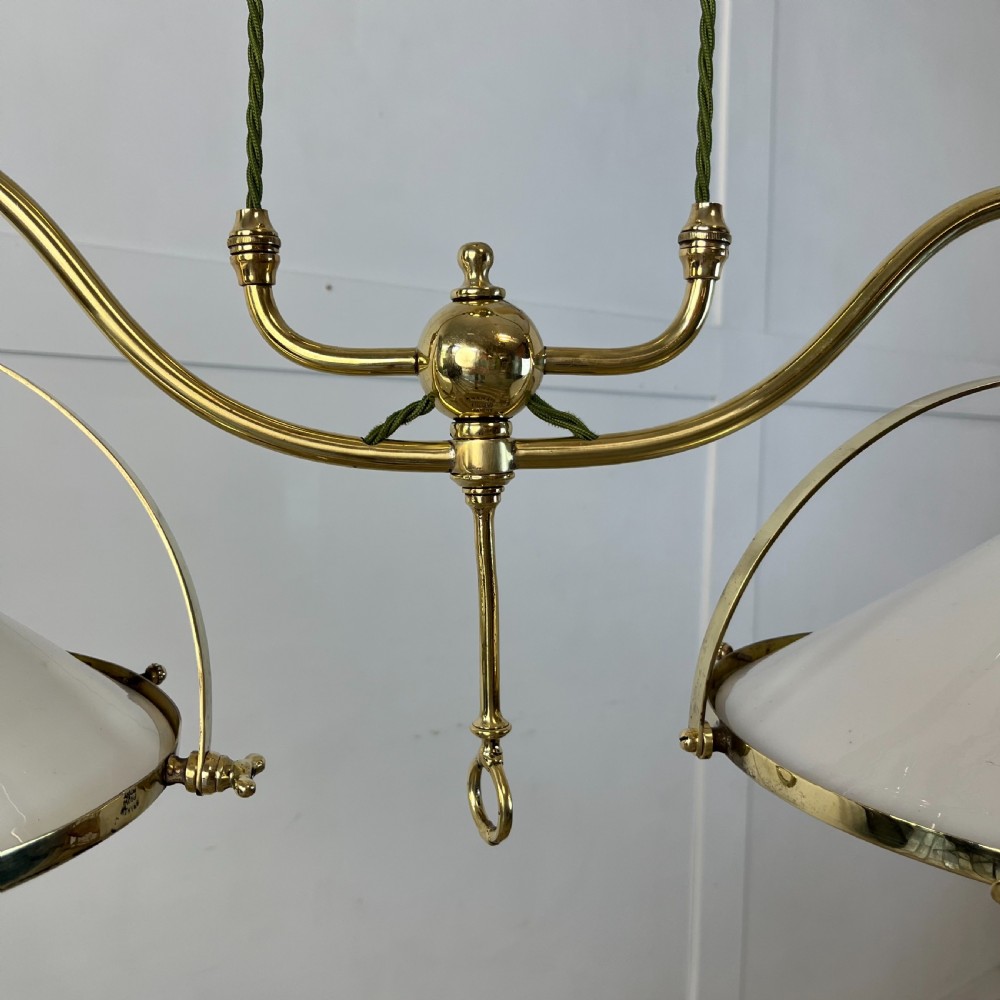 Edwardian Brass Rise and Fall Ceiling Light View III