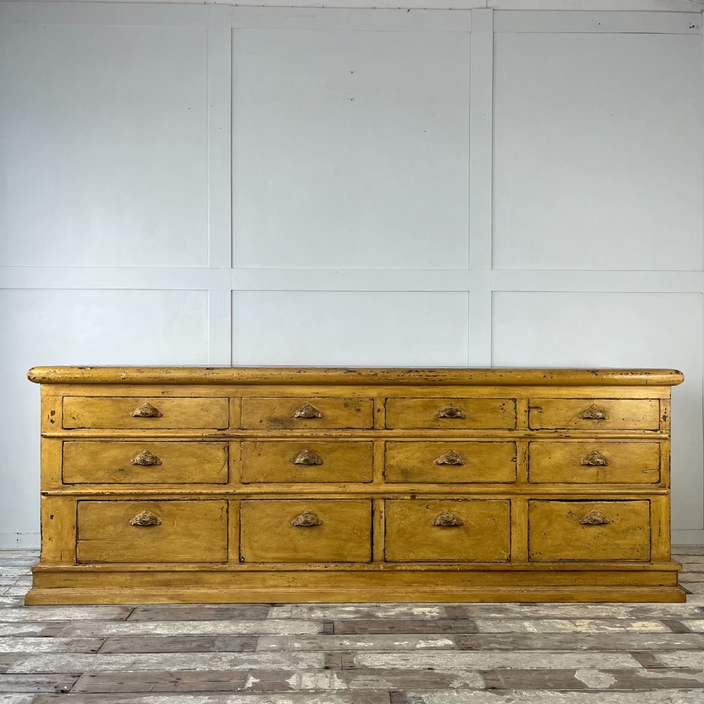 19th C. Painted Pine Shop Counter