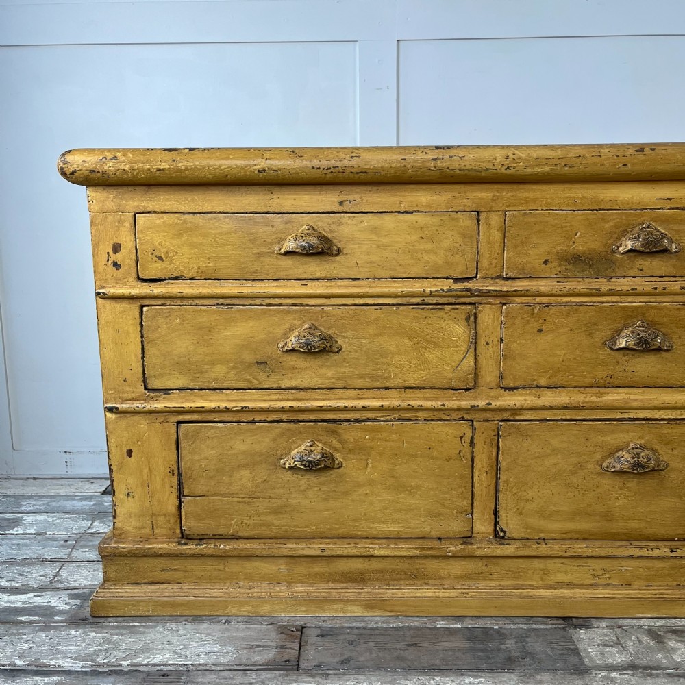 19th C. Painted Pine Shop Counter View III