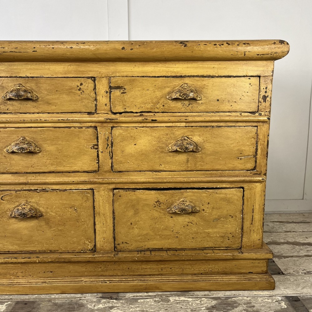 19th C. Painted Pine Shop Counter View VI