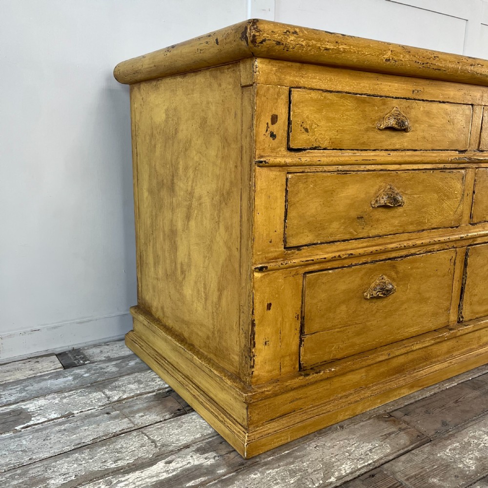 19th C. Painted Pine Shop Counter View IX
