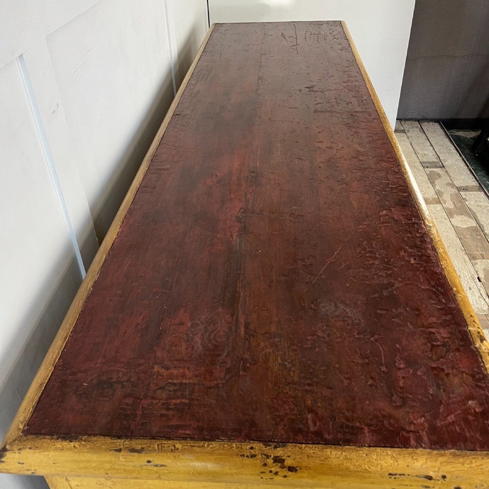 19th C. Painted Pine Shop Counter View XI