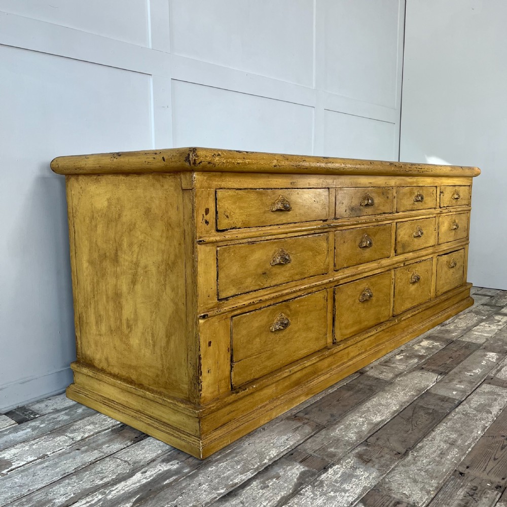 19th C. Painted Pine Shop Counter View XV