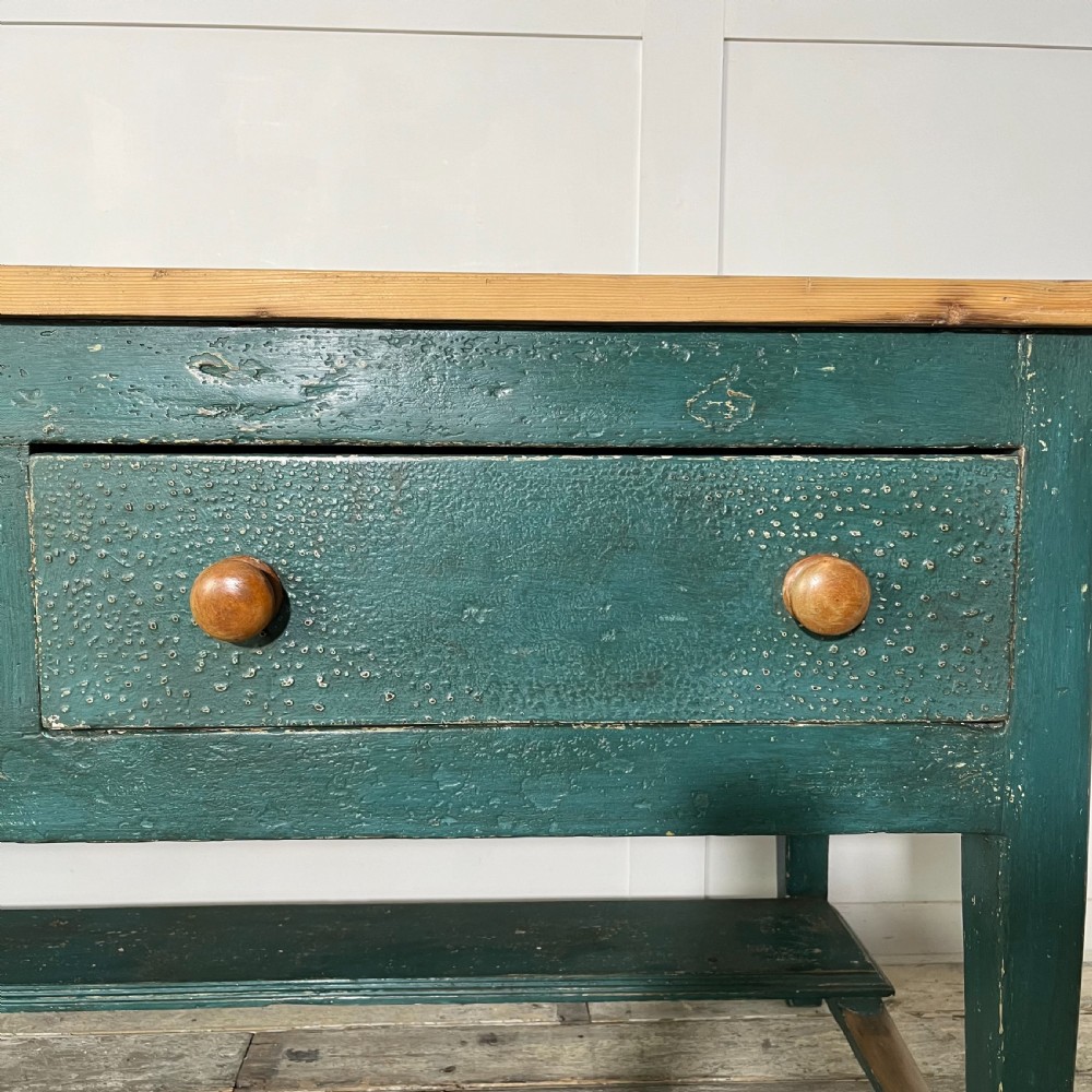 Early 19th C. Painted Pine Kitchen Prep Table View IV