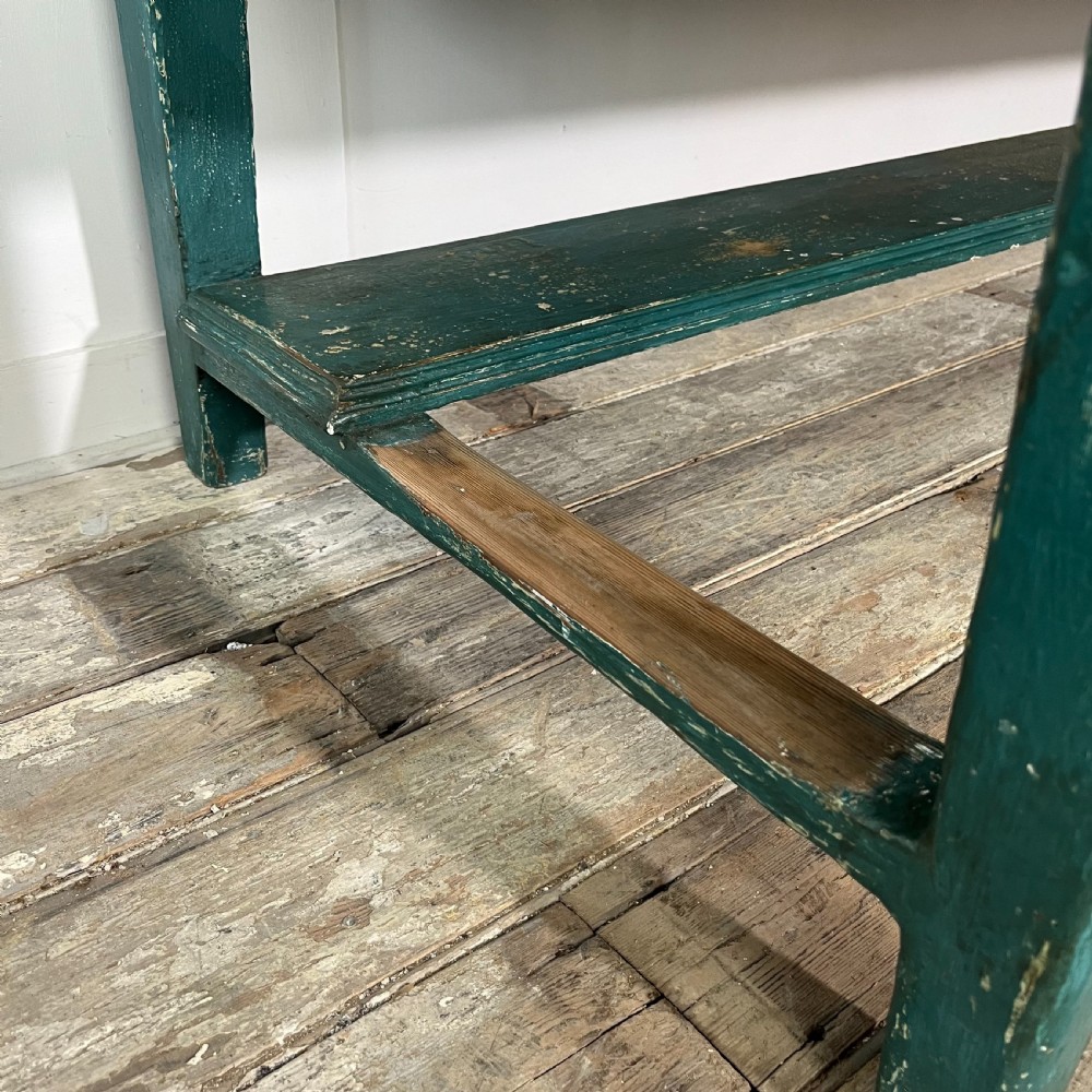 Early 19th C. Painted Pine Kitchen Prep Table View VI