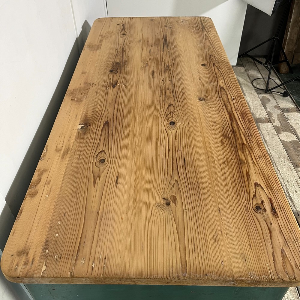 Early 19th C. Painted Pine Kitchen Prep Table View VIII