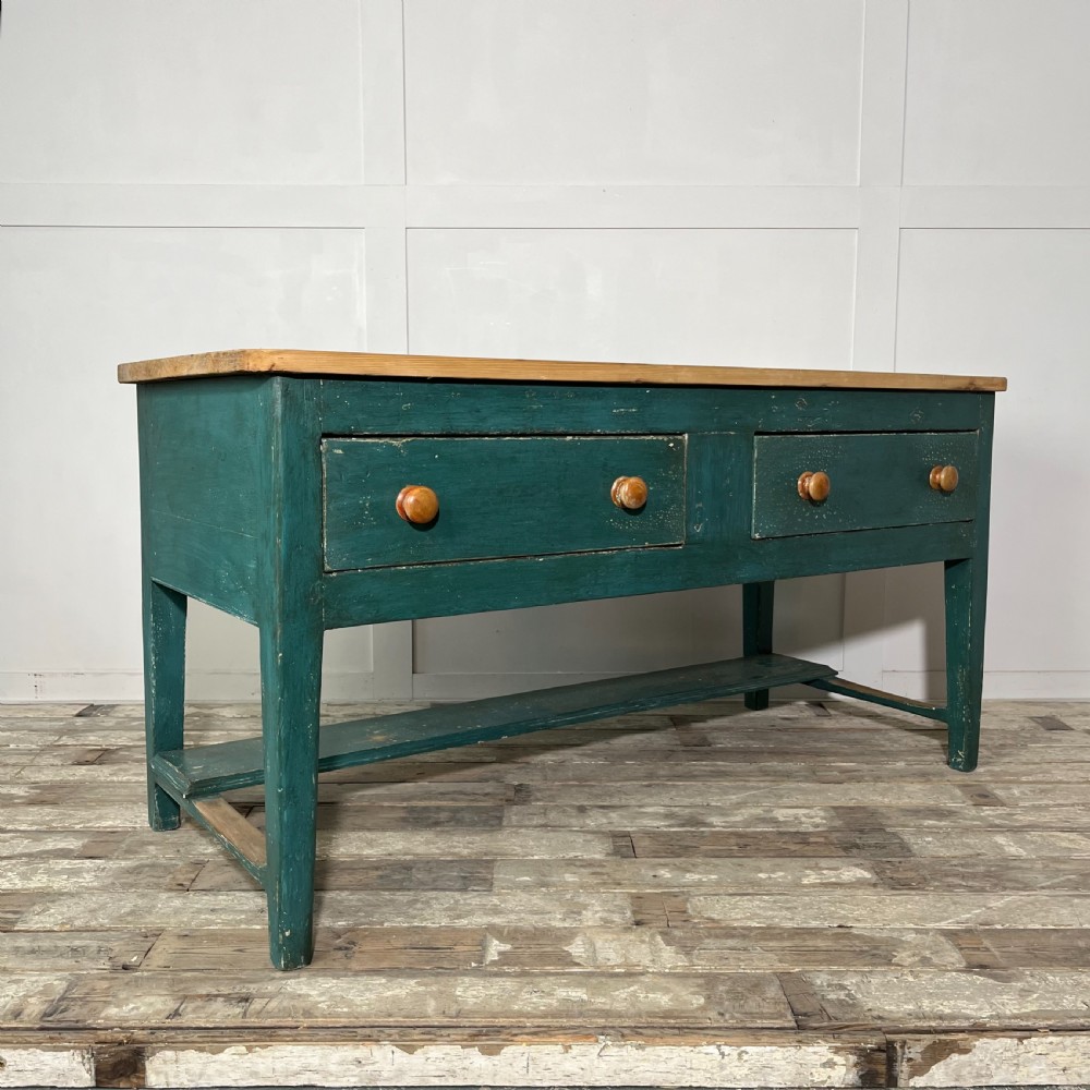 Early 19th C. Painted Pine Kitchen Prep Table View XI