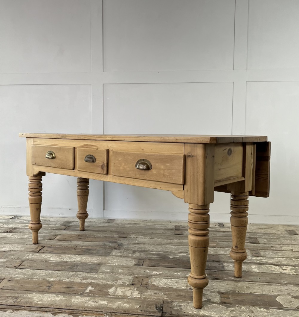 Victorian Pine Kitchen Prep Table View V
