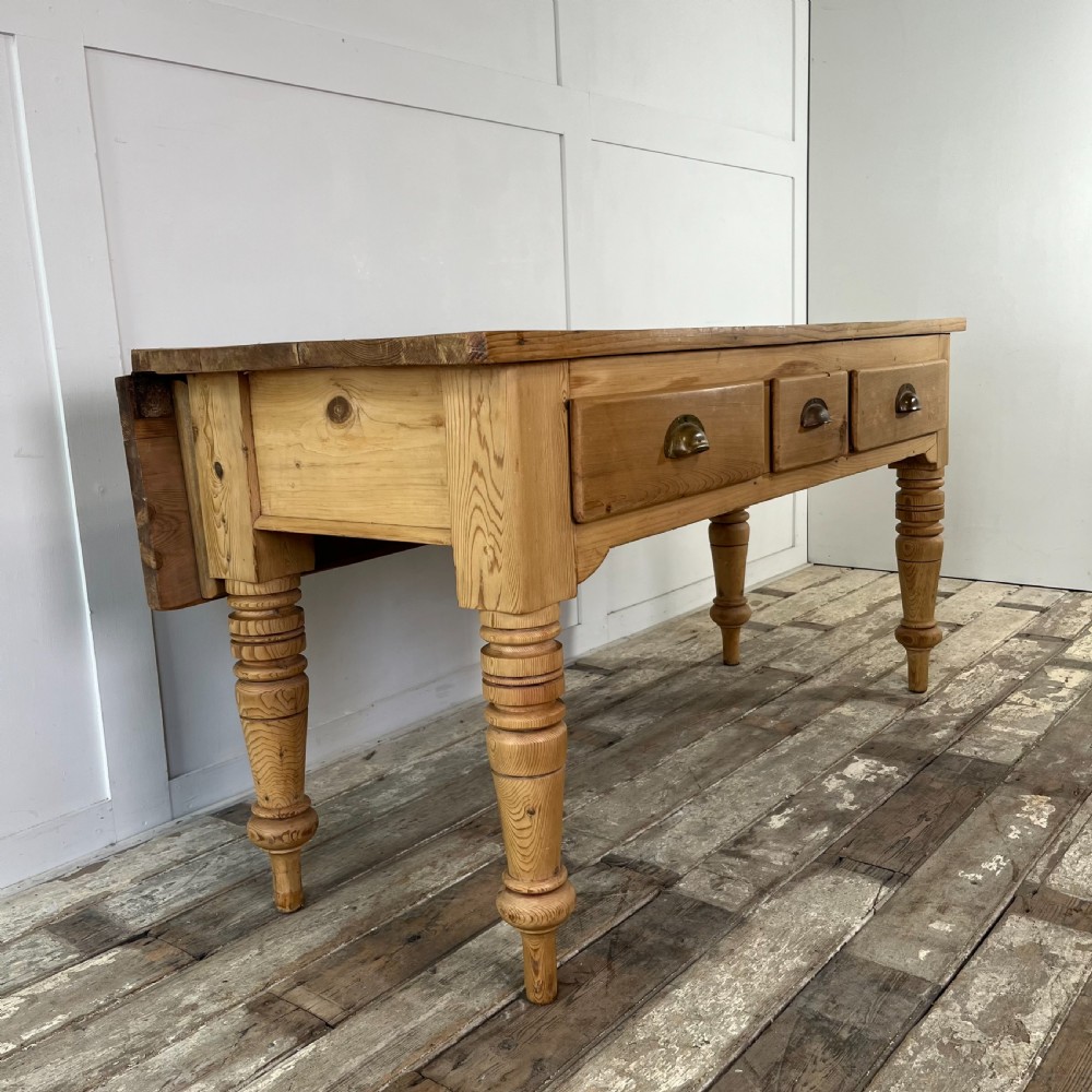 Victorian Pine Kitchen Prep Table View VI