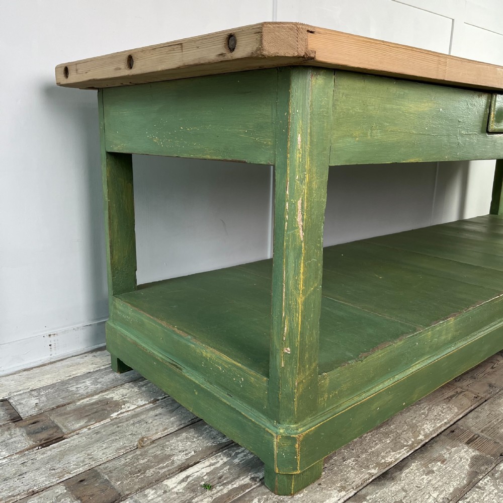 19th C. Painted Pine Haberdashery Shop Table View IV