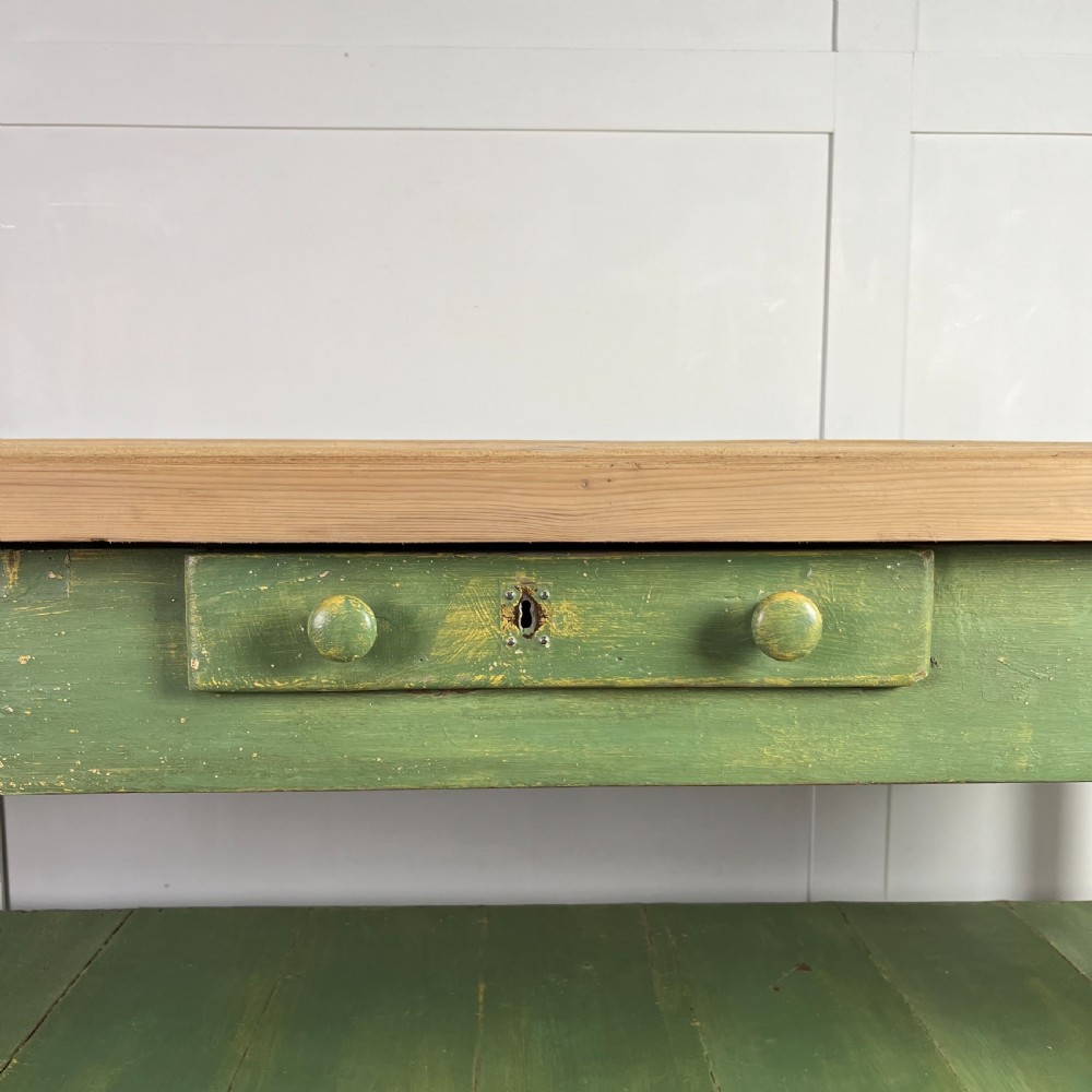 19th C. Painted Pine Haberdashery Shop Table View VI