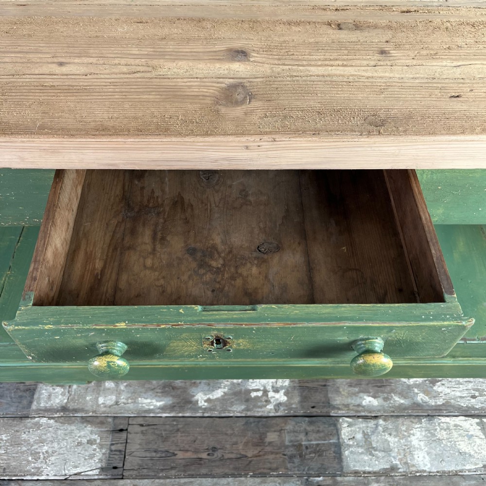 19th C. Painted Pine Haberdashery Shop Table View VII