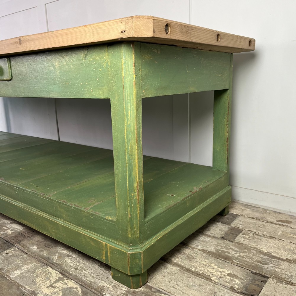 19th C. Painted Pine Haberdashery Shop Table View VIII