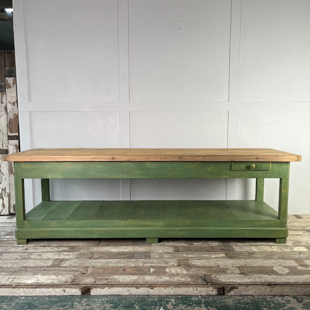 19th C. Painted Pine Haberdashery Shop Table View X