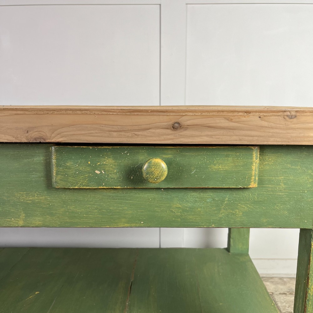 19th C. Painted Pine Haberdashery Shop Table View XI