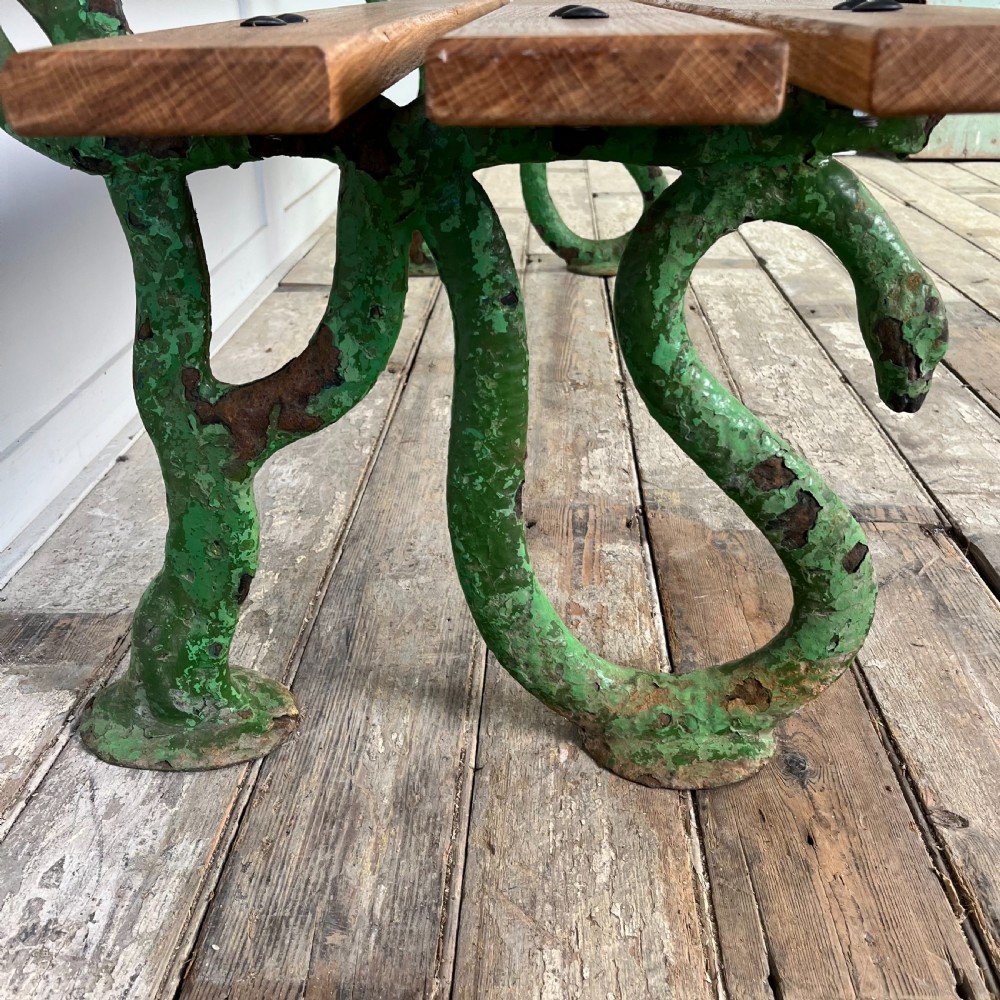 Victorian Serpent Head Cast Iron Garden Bench View V