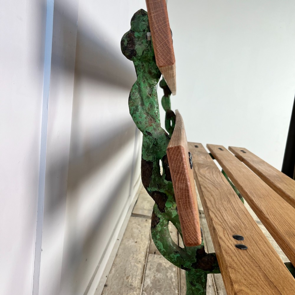 Victorian Serpent Head Cast Iron Garden Bench View VI