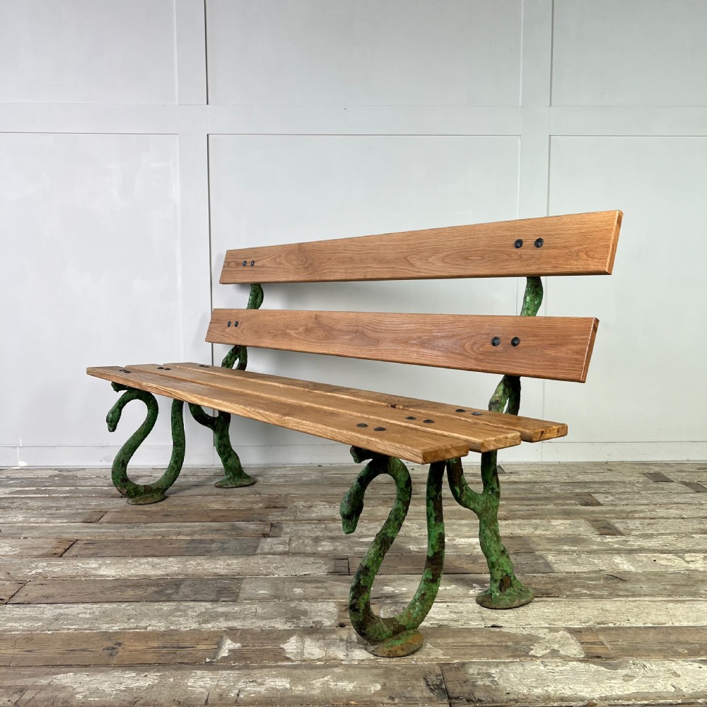 Victorian Serpent Head Cast Iron Garden Bench View X