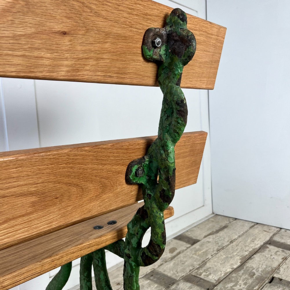 Victorian Serpent Head Cast Iron Garden Bench View XII