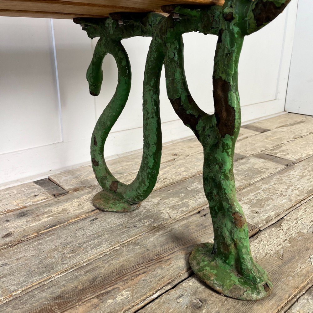 Victorian Serpent Head Cast Iron Garden Bench View XIII