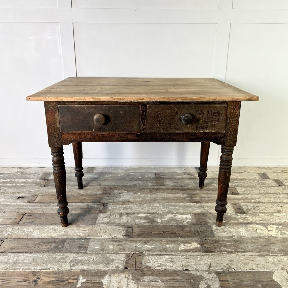 Victorian Pine Kitchen Scullery Table View II