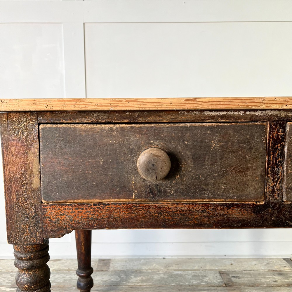 Victorian Pine Kitchen Scullery Table View III