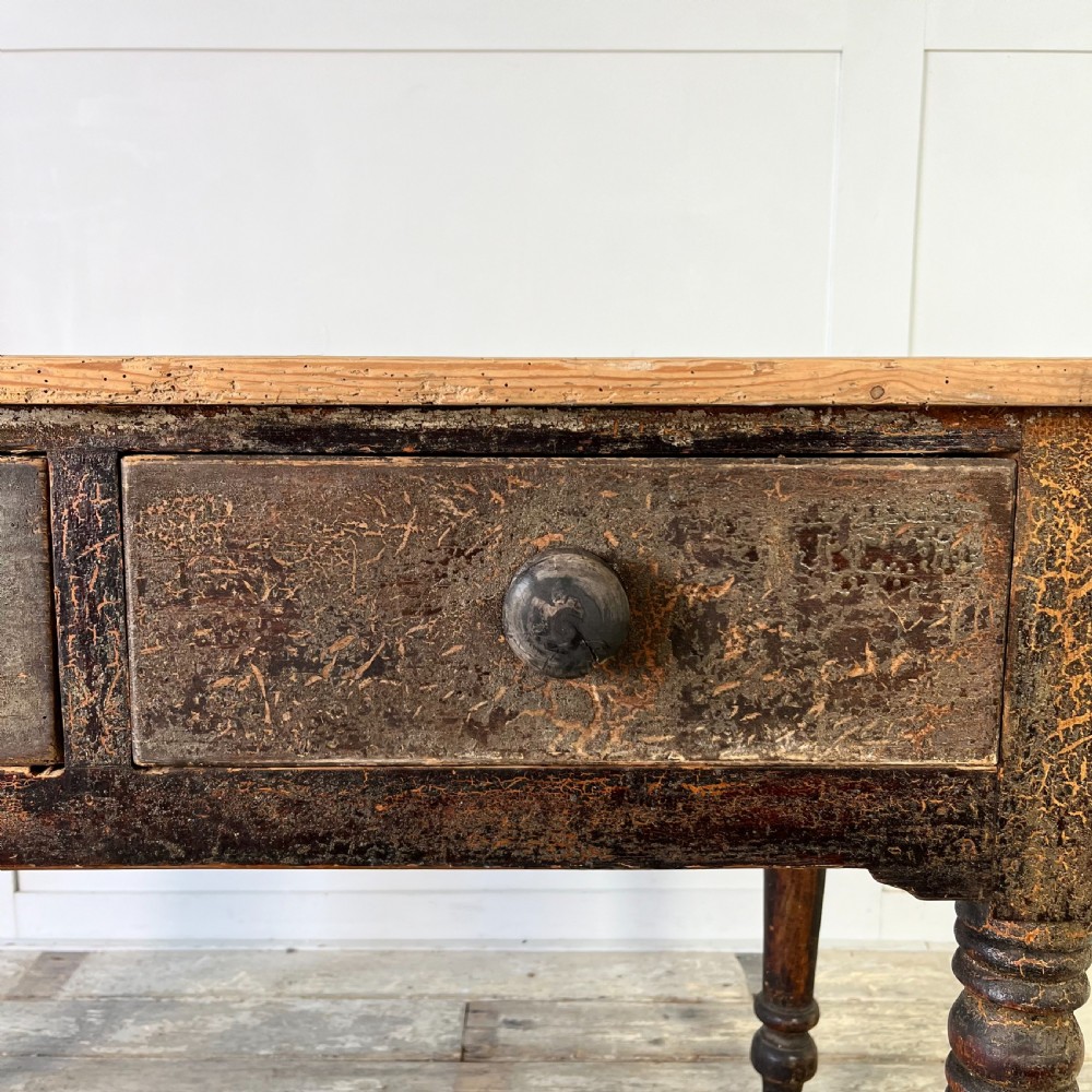 Victorian Pine Kitchen Scullery Table View V