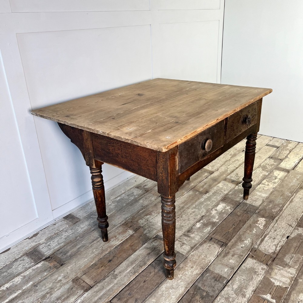 Victorian Pine Kitchen Scullery Table View VIII