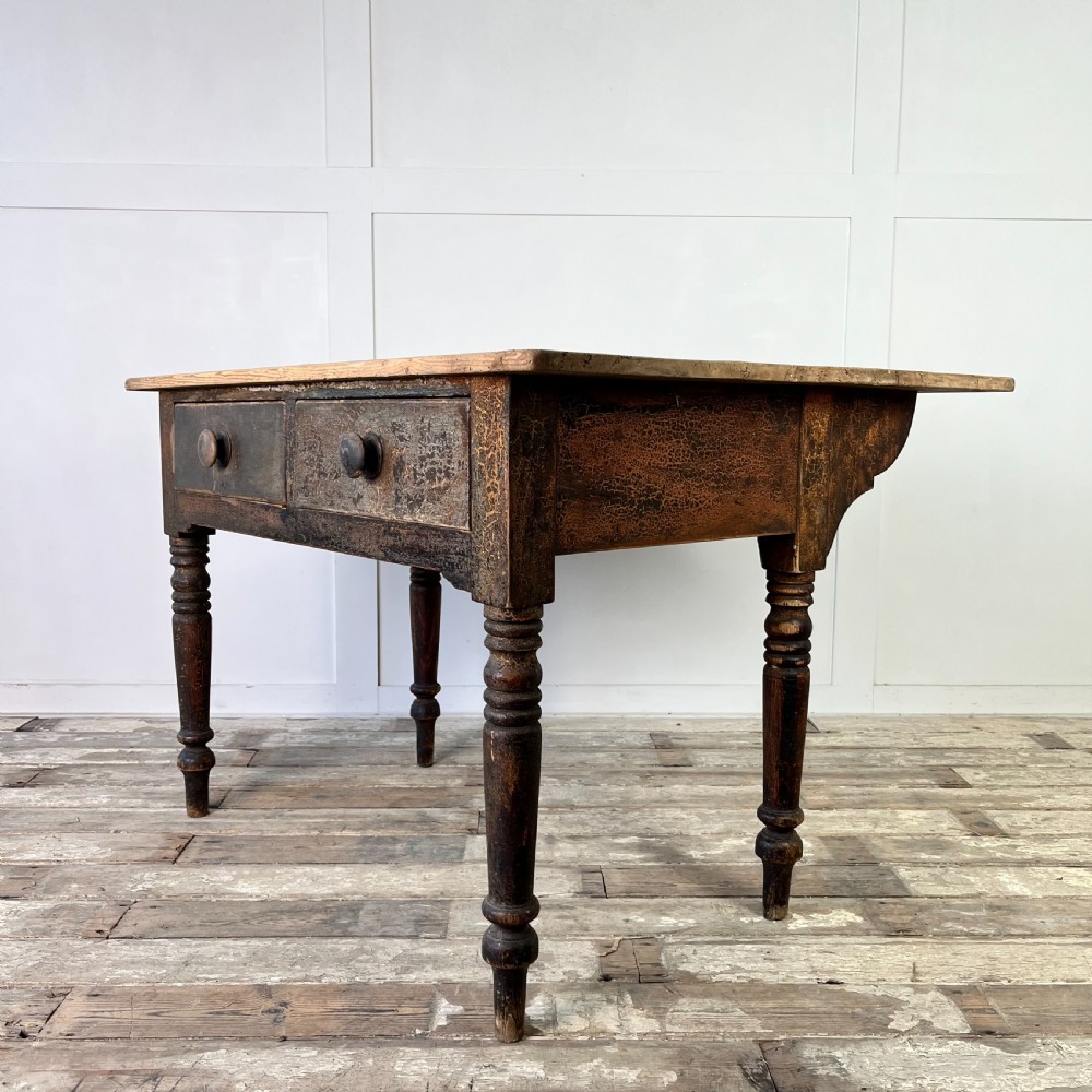 Victorian Pine Kitchen Scullery Table View X