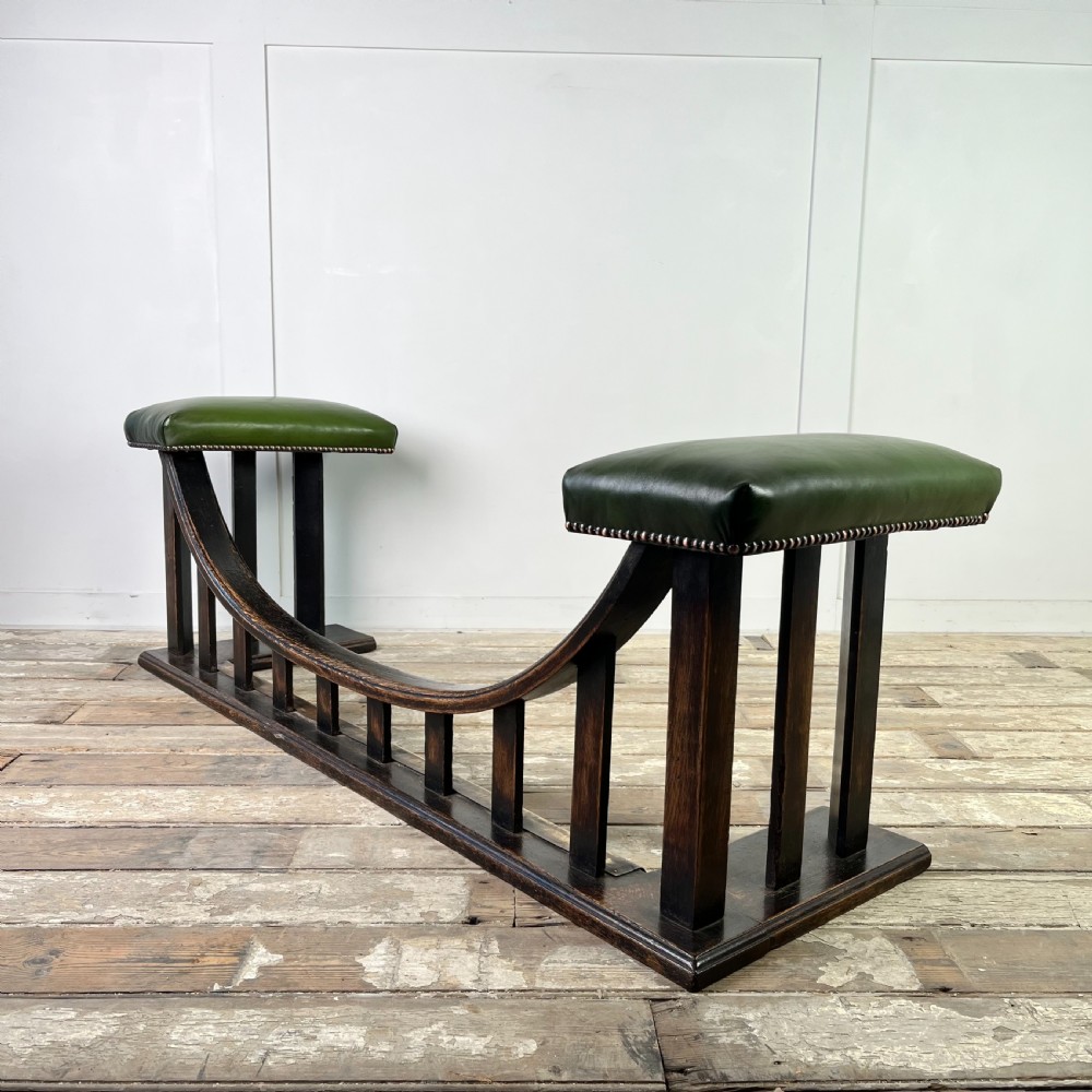 19th C. Oak and Leather Club Fender by William Birch View III