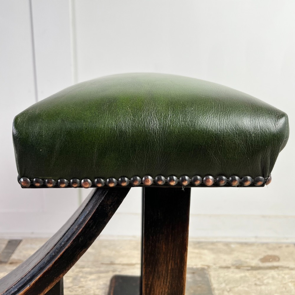 19th C. Oak and Leather Club Fender by William Birch View XI