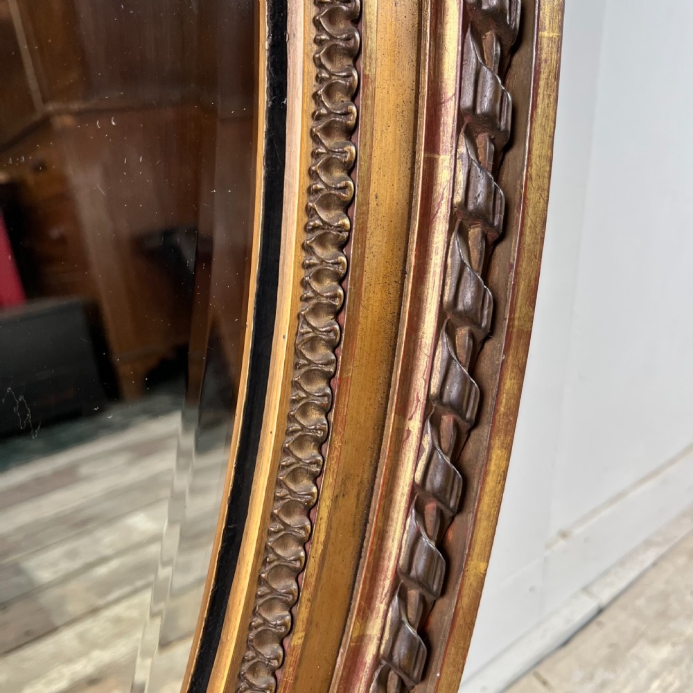 Large Edwardian Oval Gilt Wall Mirror View VI