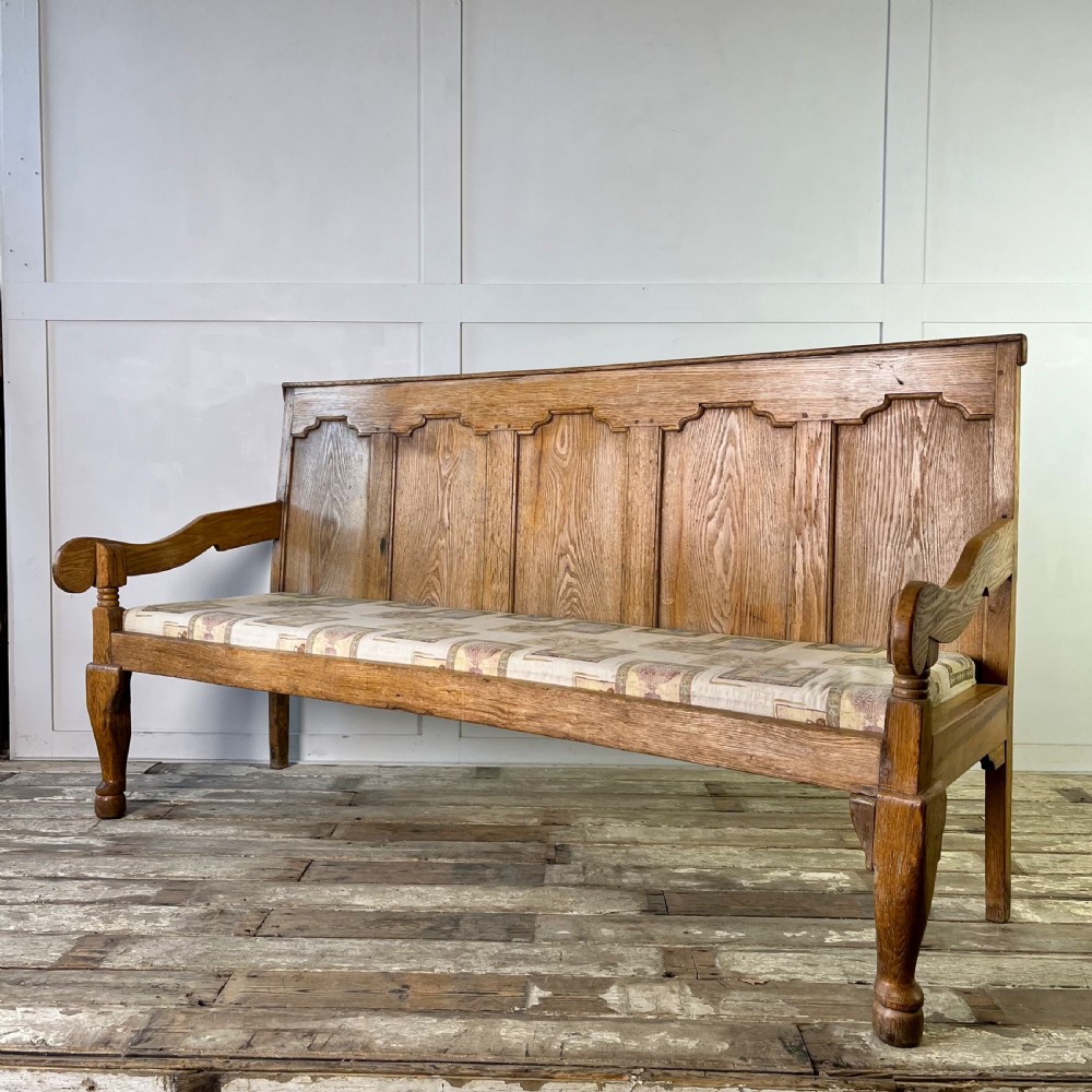19th C. Bleached Oak Hall Bench