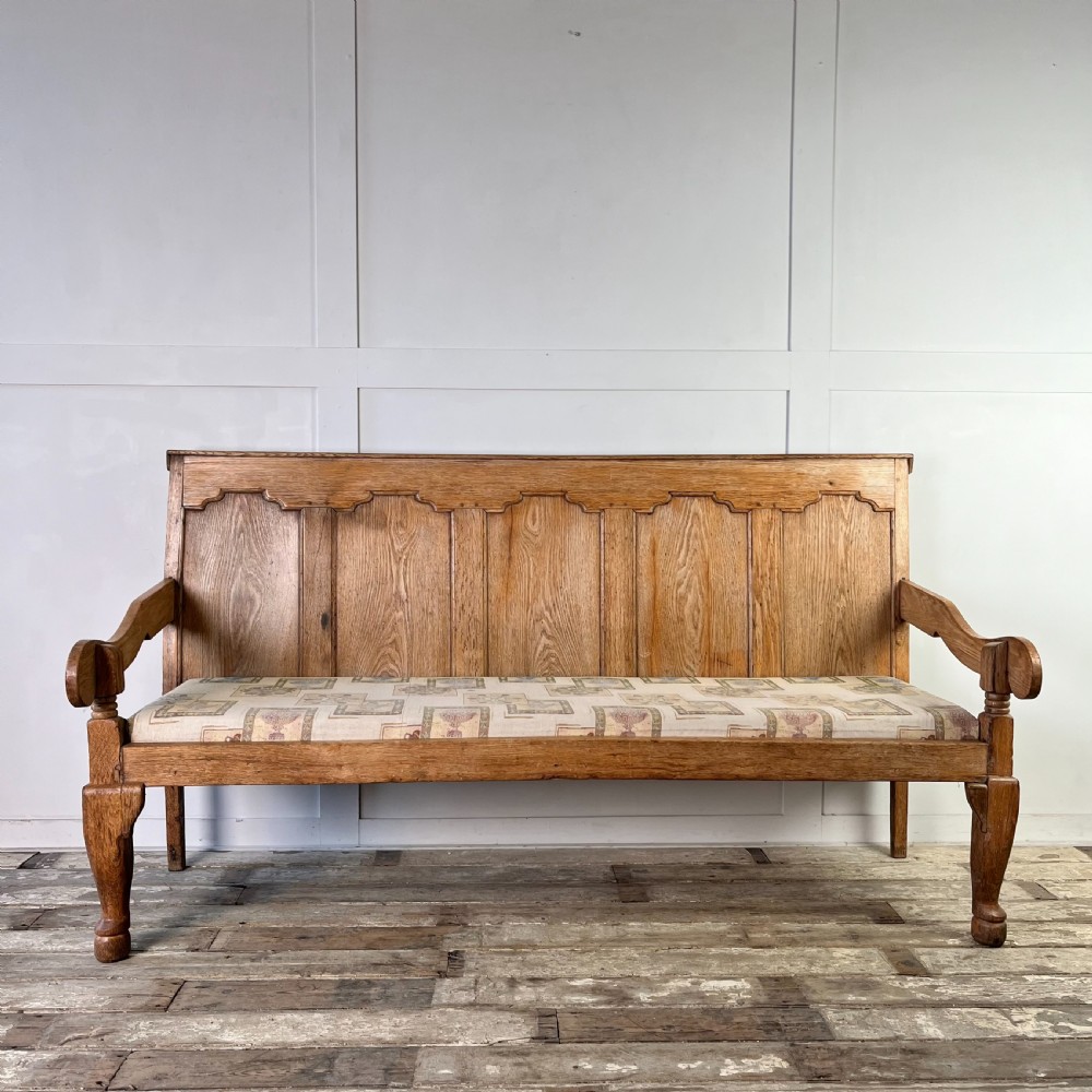 19th C. Bleached Oak Hall Bench View II