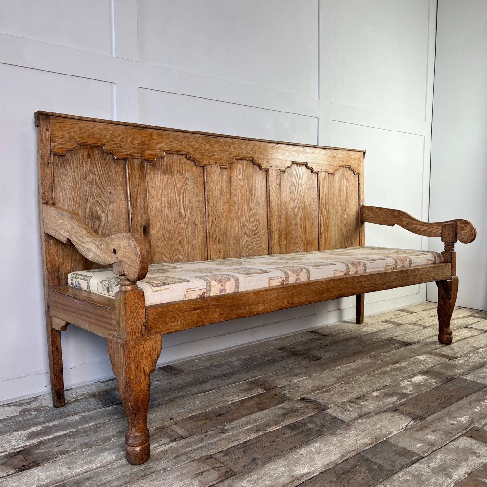 19th C. Bleached Oak Hall Bench View III