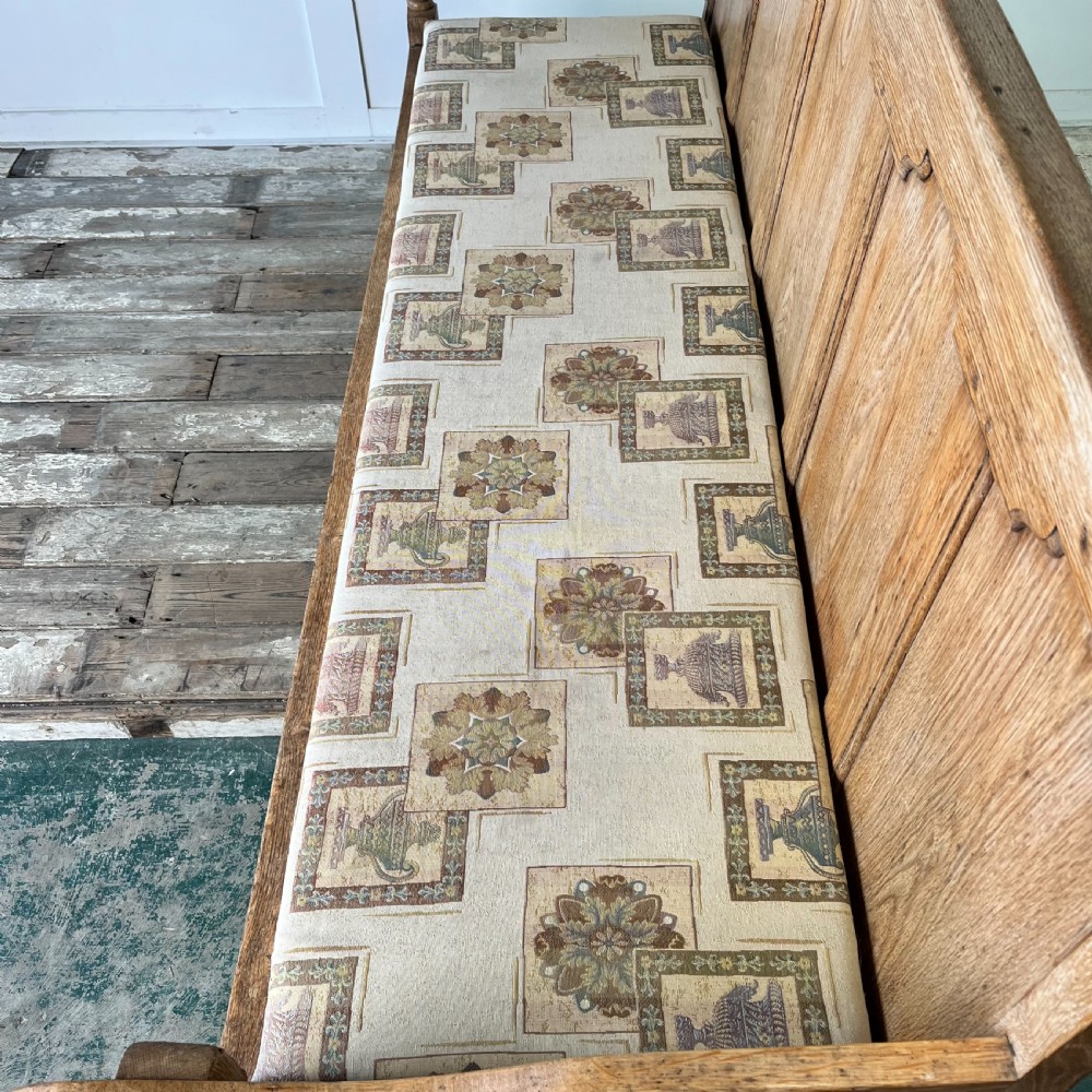 19th C. Bleached Oak Hall Bench View X