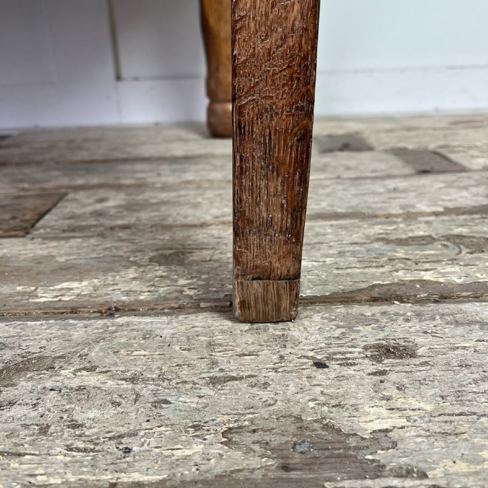 19th C. Bleached Oak Hall Bench View XII